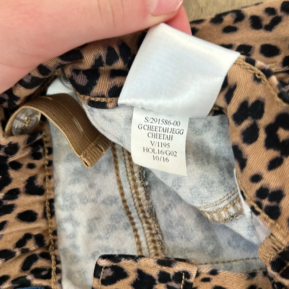 Old Navy Girls Jeggings Leopard Print and Dark Denim Skinny Jeans 7